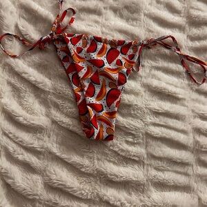 Forever 21 Red and White Bikini Bottom